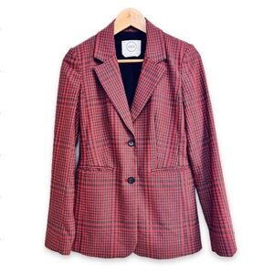 1901 Pink Plaid Blazer Jacket Academia Preppy Single-Breasted Office
